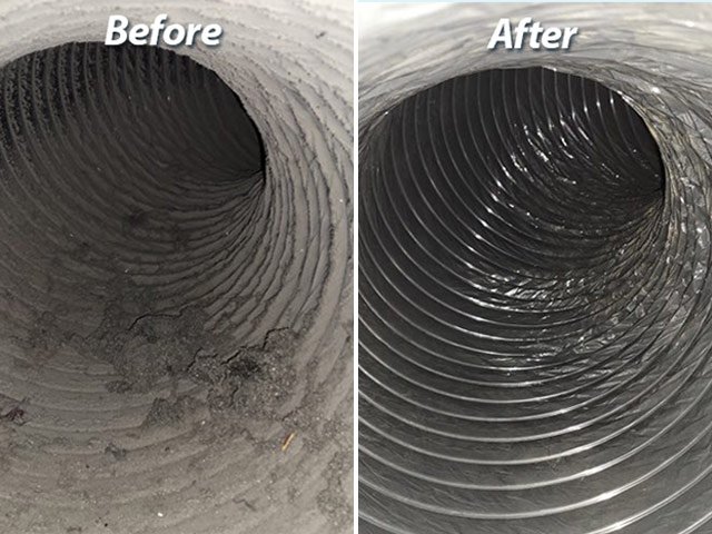 Before and After of a Dryer Vent